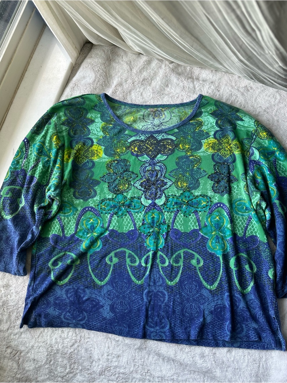 Y2K Bedazzled Cool Tone Long Sleeve